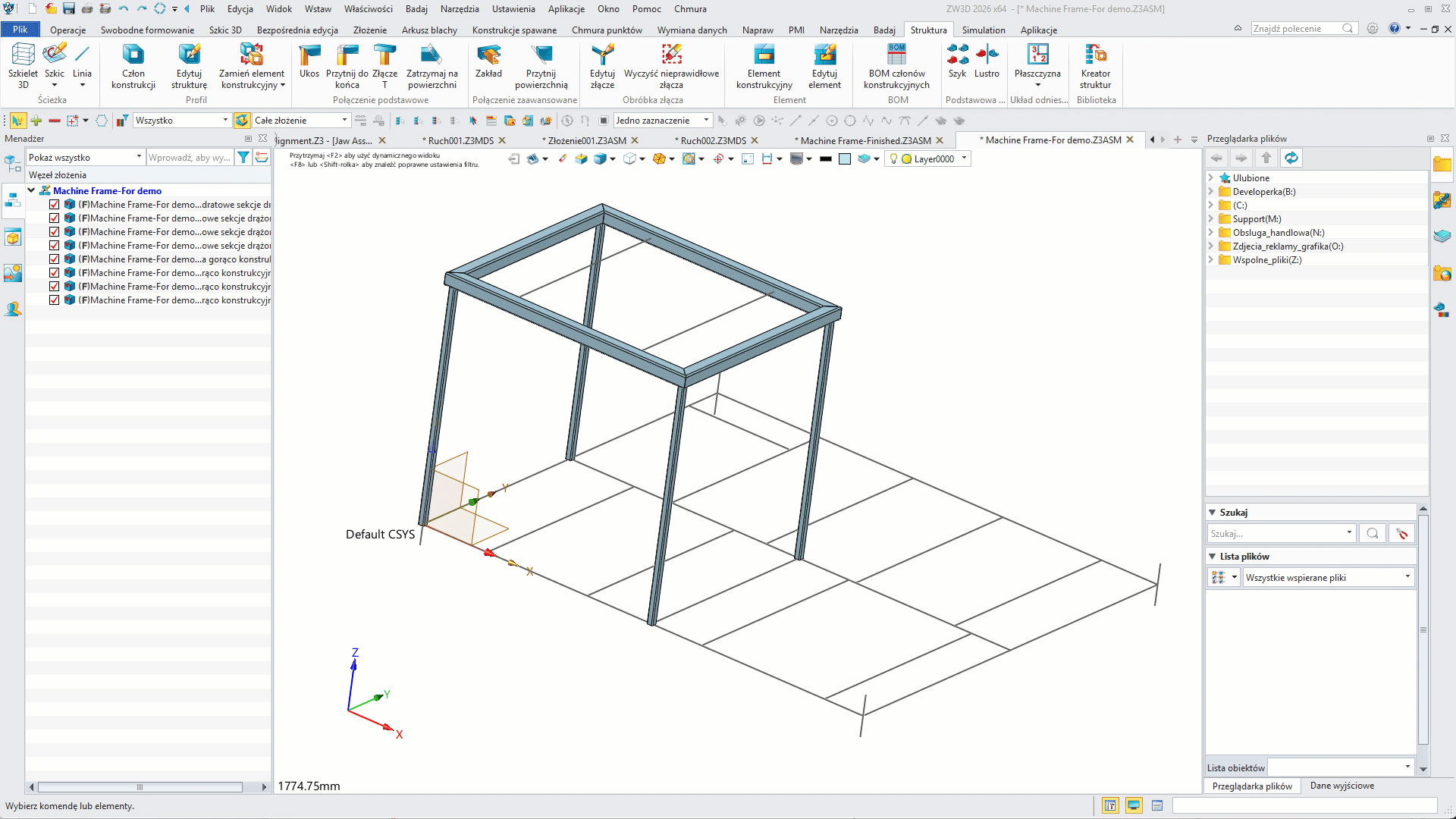 Zamień element struktury w ZW3D